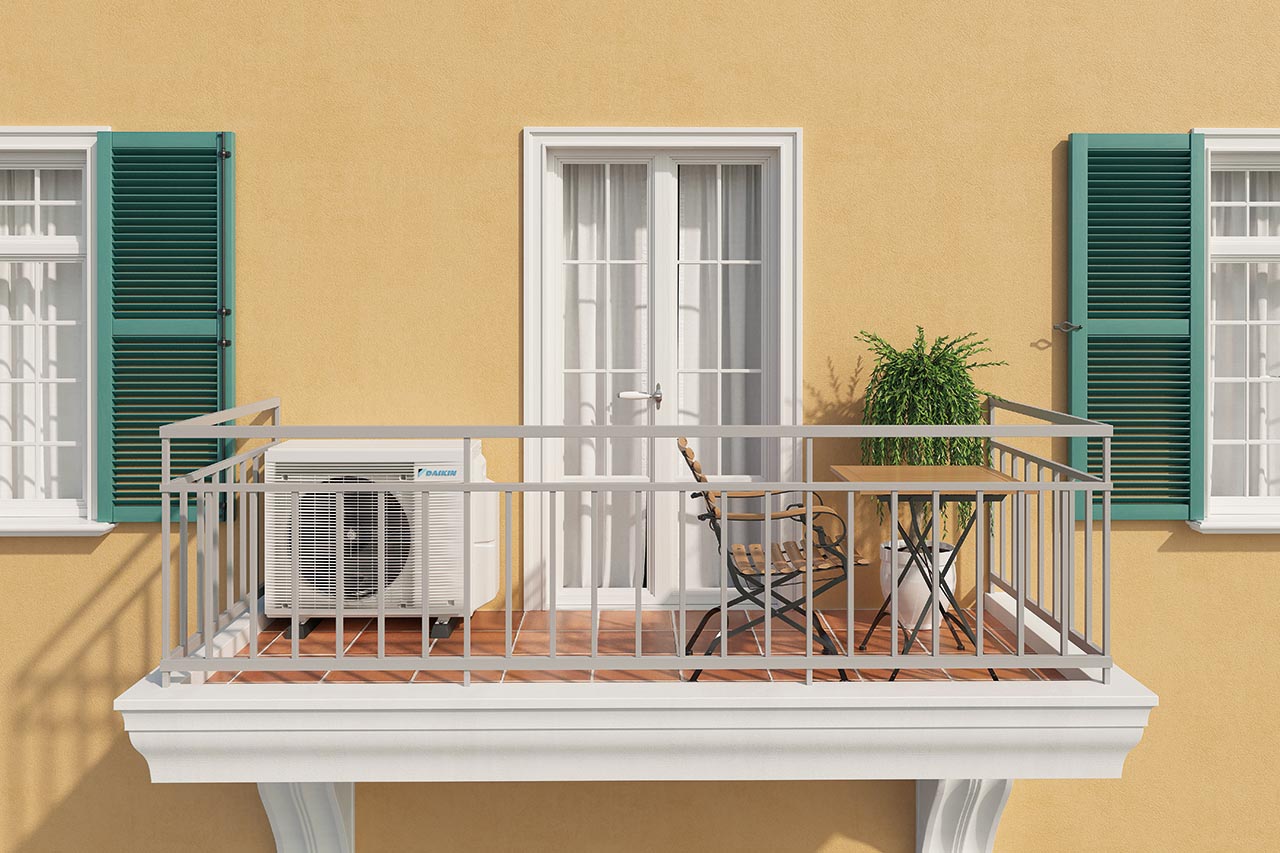 Daikin Multi Split išorinis blokas sumontuotas balkone