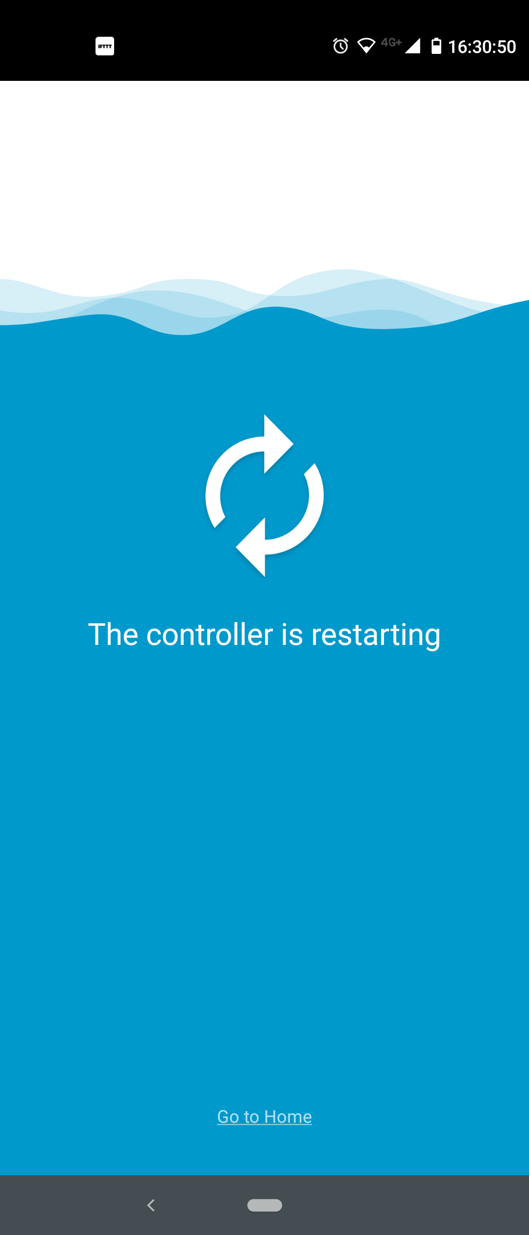 „Madoka Assistant“ programėlės punktas „Restarting Controller“ (iš naujo paleisti nuotolinio valdymo pultą)